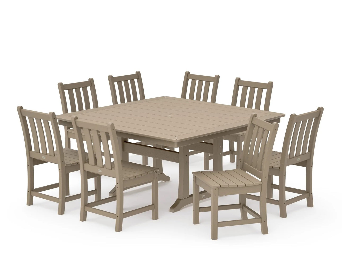 Polywood - Traditional Garden 9-Piece Nautical Trestle Dining Set - FREE SHIPPING