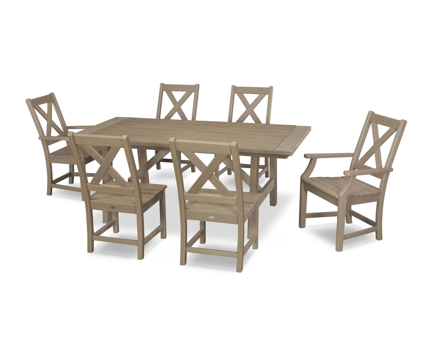 Polywood - Braxton 7-Piece Rustic Farmhouse Dining Set - FREE SHIPPING