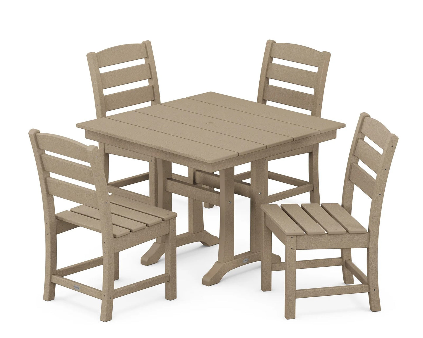 Polywood - Lakeside 5-Piece Farmhouse Trestle Side Chair Dining Set - FREE SHIPPING