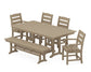 Polywood - Lakeside 6-Piece Farmhouse Dining Set with Bench - FREE SHIPPING