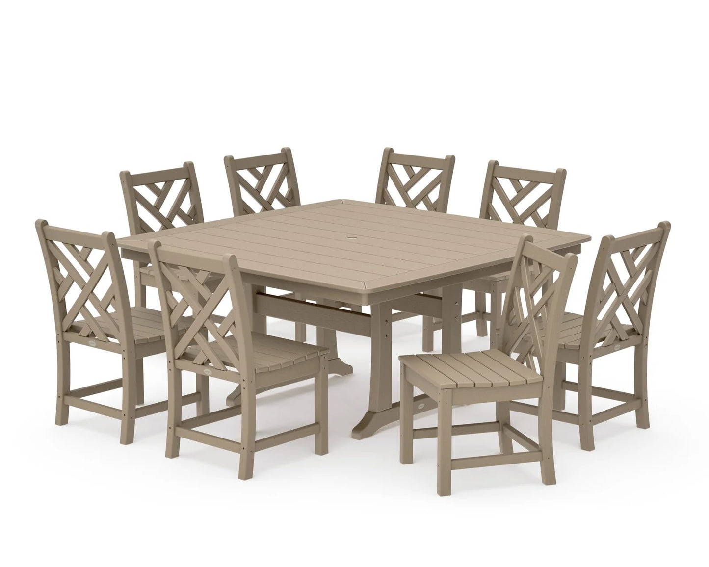 Polywood - Chippendale 9-Piece Nautical Trestle Dining Set - FREE SHIPPING