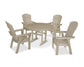Polywood - Nautical Curveback Adirondack 5-Piece Round Dining Set with Trestle Legs - FREE SHIPPING