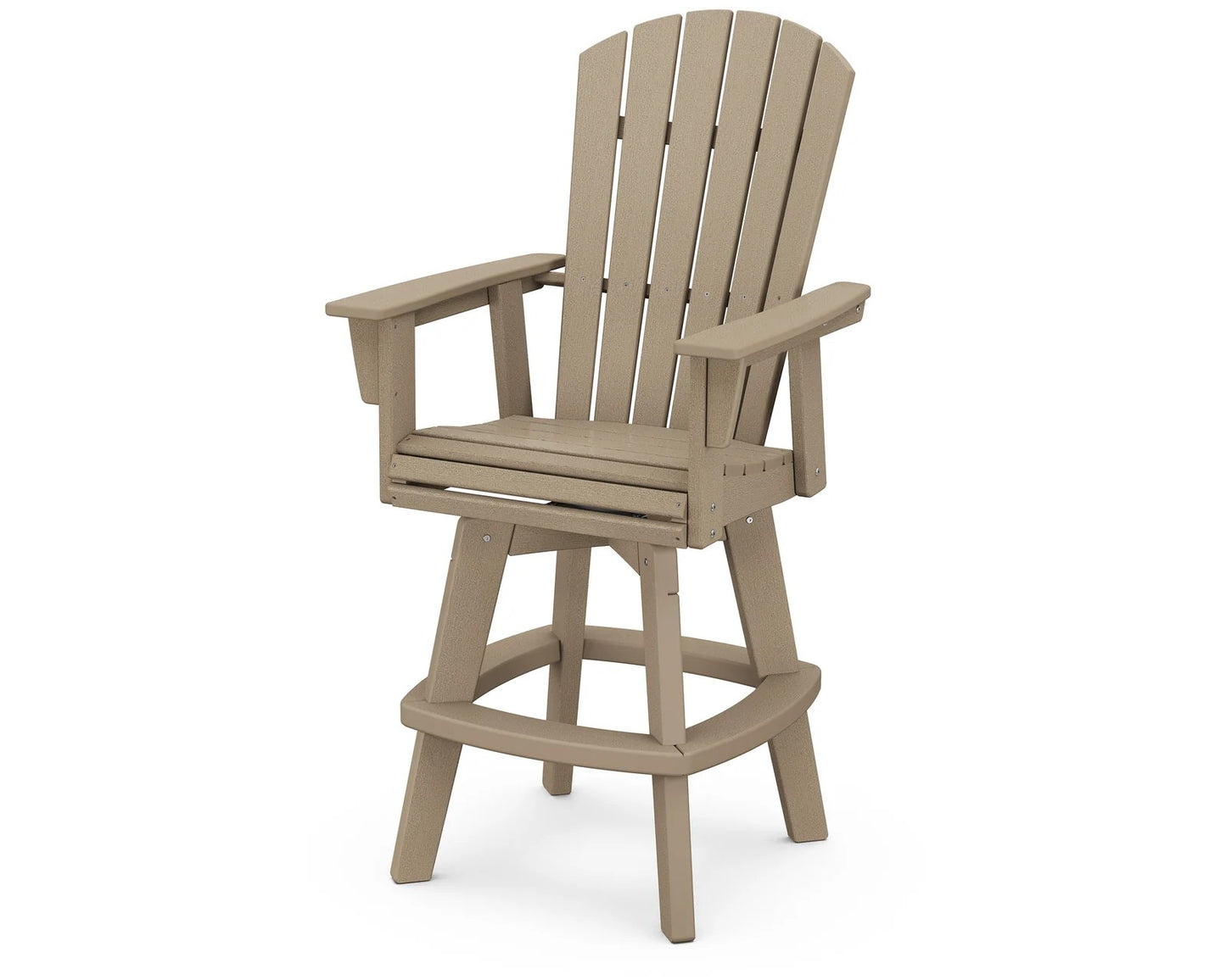 Polywood - Nautical Curveback Adirondack Swivel Bar Chair - FREE SHIPPING