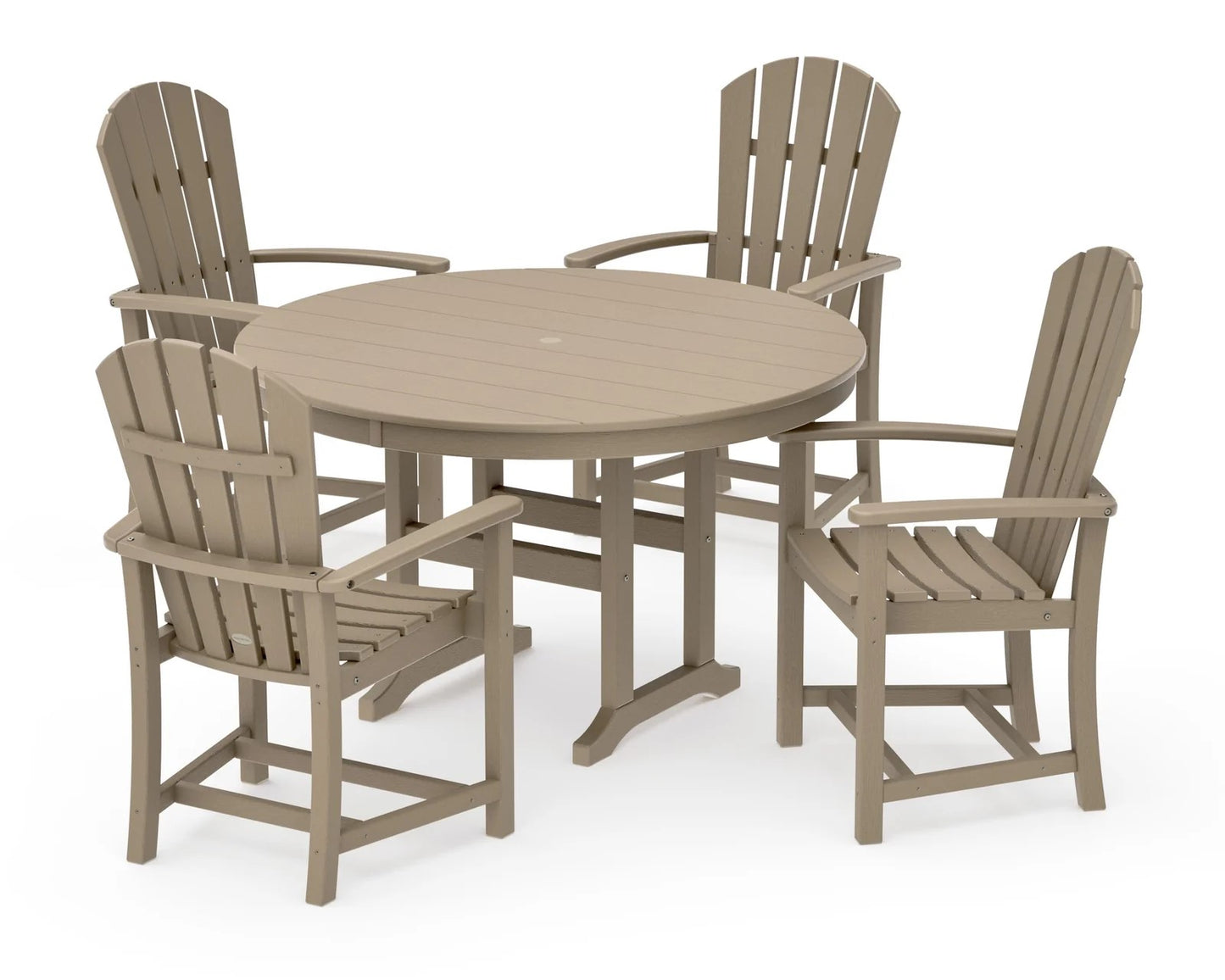 Polywood - Palm Coast 5-Piece Round Farmhouse Dining Set - FREE SHIPPING