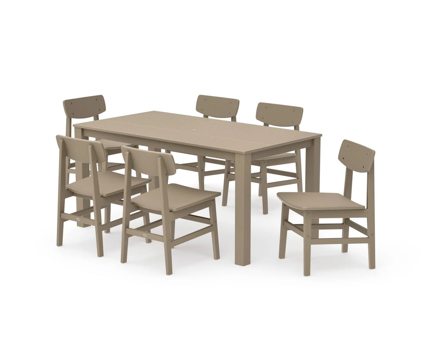 Polywood - Modern Studio Urban Chair 7-Piece Parsons Table Dining Set - FREE SHIPPING
