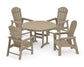 Polywood - South Beach 5-Piece Round Farmhouse Dining Set - FREE SHIPPING
