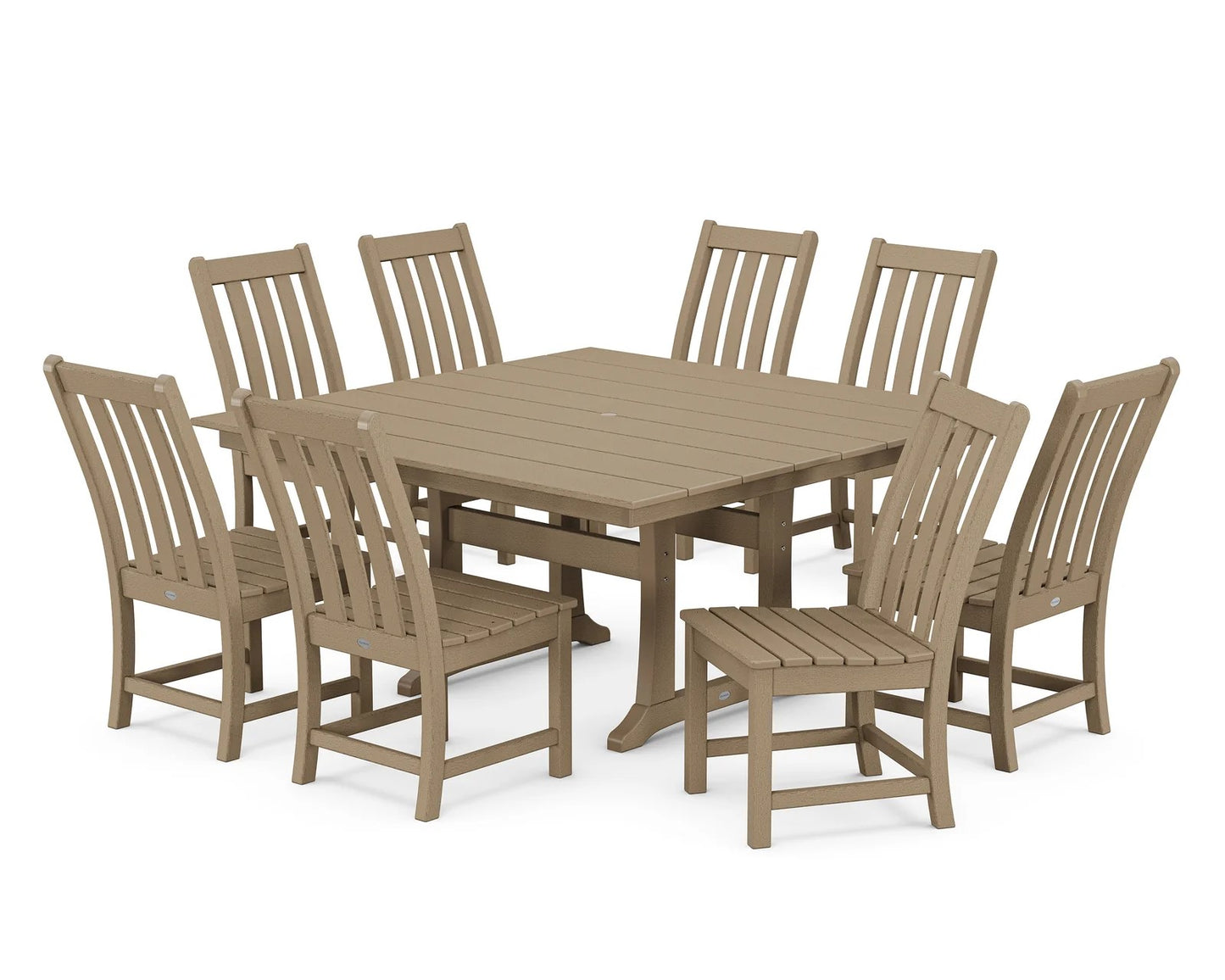 Polywood - Vineyard 9-Piece Farmhouse Trestle Dining Set - FREE SHIPPING