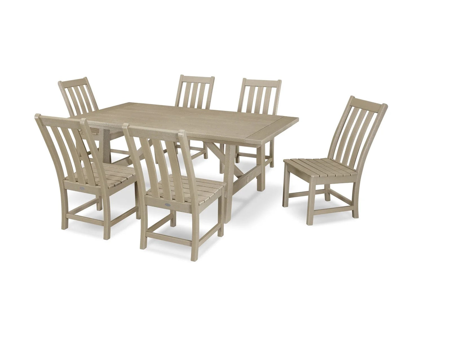 Polywood - Vineyard 7-Piece Rustic Farmhouse Side Chair Dining Set - FREE SHIPPING