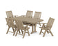 Polywood - Vineyard Folding Chair 7-Piece Farmhouse Dining Set with Trestle Legs - FREE SHIPPING