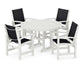 Polywood - Coastal 5-Piece Round Farmhouse Dining Set - FREE SHIPPING