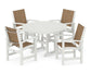 Polywood - Coastal 5-Piece Round Farmhouse Dining Set - FREE SHIPPING