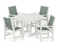Polywood - Coastal 5-Piece Round Farmhouse Dining Set - FREE SHIPPING