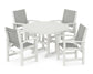 Polywood - Coastal 5-Piece Round Farmhouse Dining Set - FREE SHIPPING