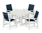 Polywood - Coastal 5-Piece Round Farmhouse Dining Set - FREE SHIPPING