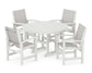 Polywood - Coastal 5-Piece Round Farmhouse Dining Set - FREE SHIPPING