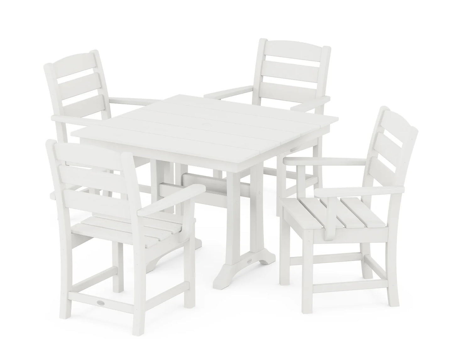 Polywood - Lakeside 5-Piece Farmhouse Trestle Arm Chair Dining Set - FREE SHIPPING
