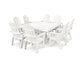 Polywood - Vineyard Curveback Adirondack 9-Piece Nautical Trestle Dining Set - FREE SHIPPING
