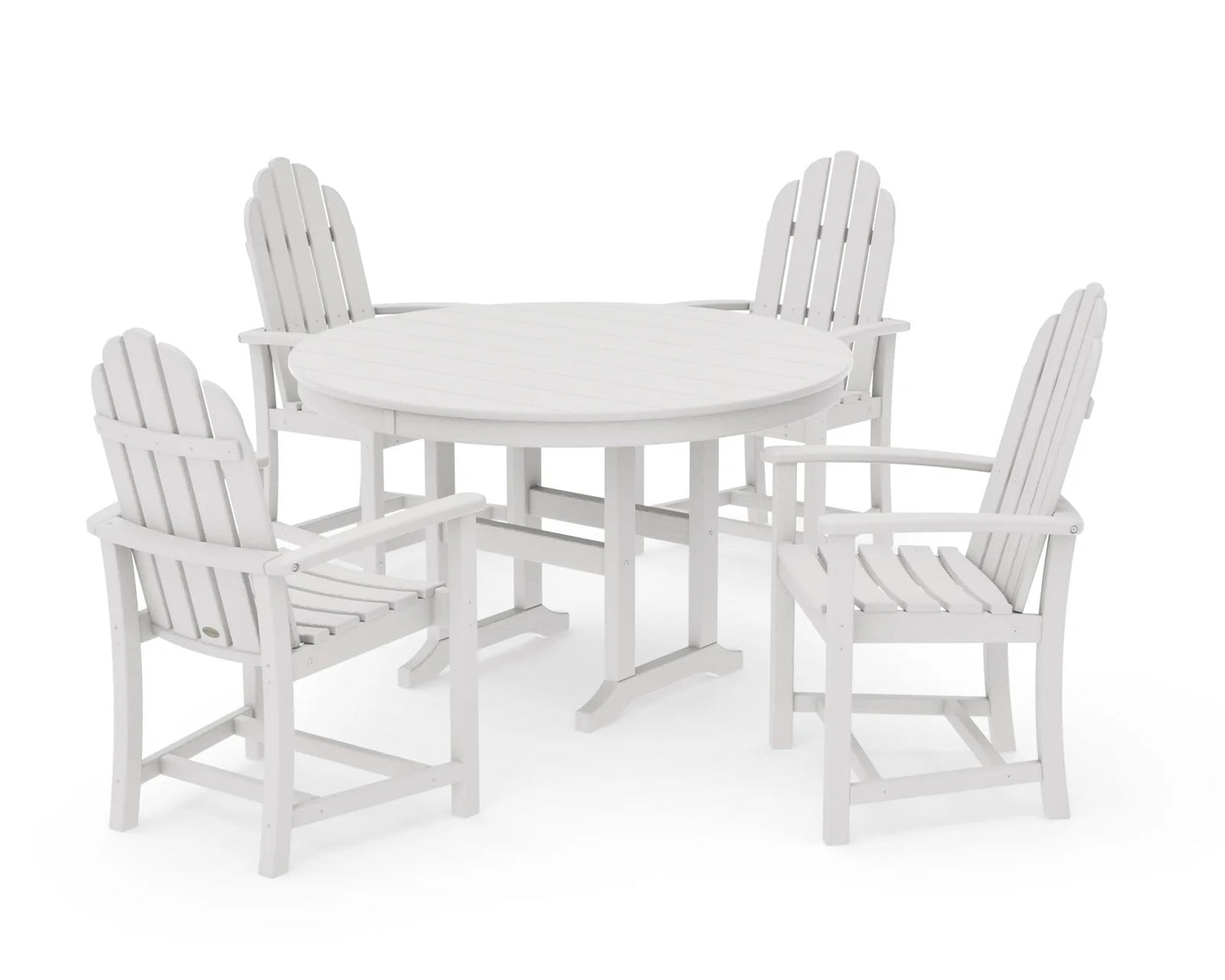 Polywood - Classic Adirondack 5-Piece Round Farmhouse Dining Set - FREE SHIPPING