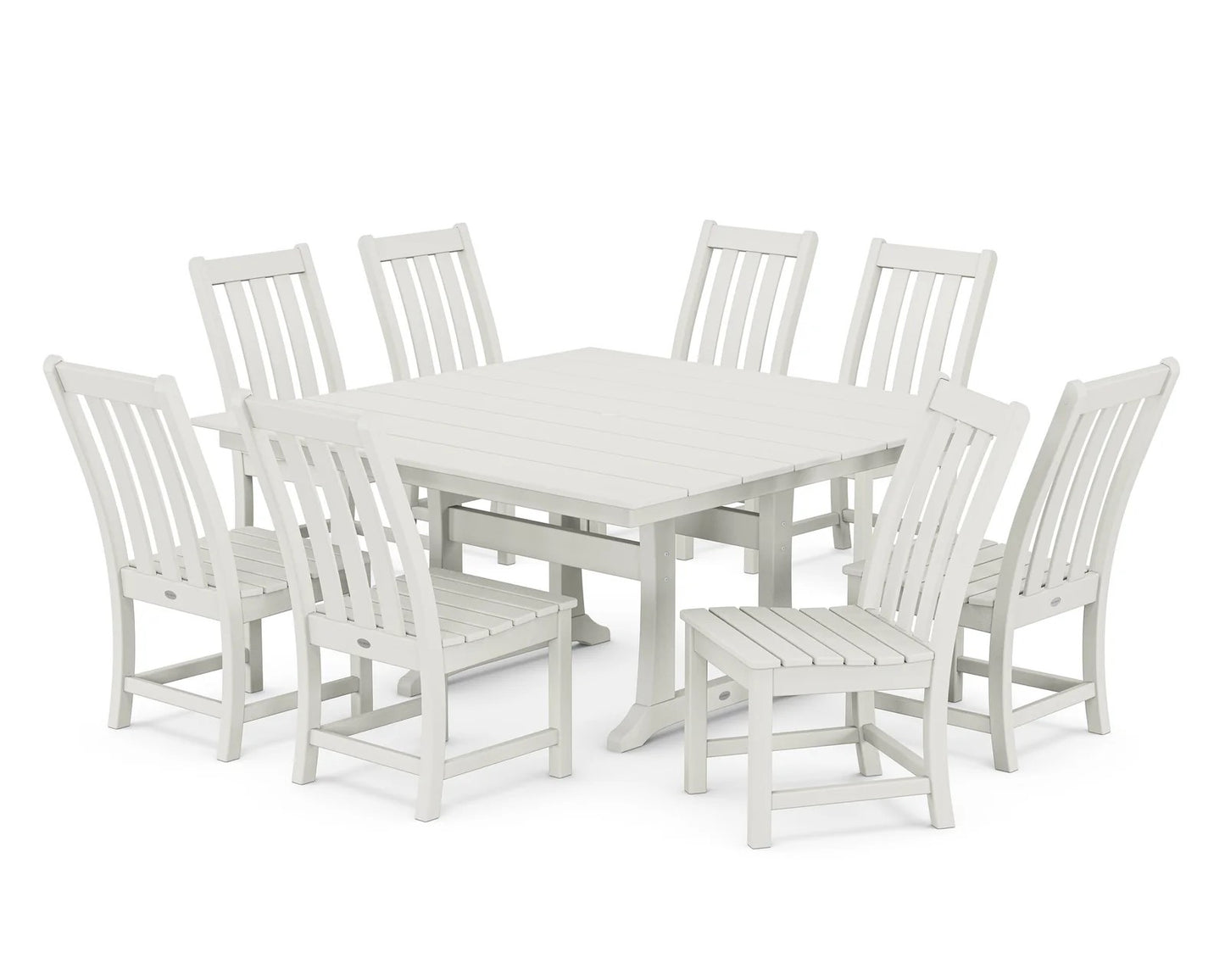 Polywood - Vineyard 9-Piece Farmhouse Trestle Dining Set - FREE SHIPPING