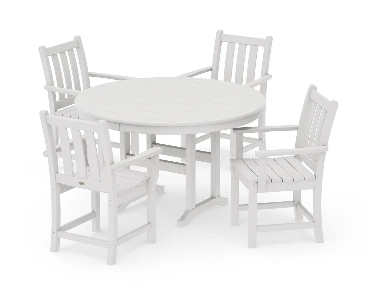 Polywood - Traditional Garden 5-Piece Round Farmhouse Dining Set - FREE SHIPPING