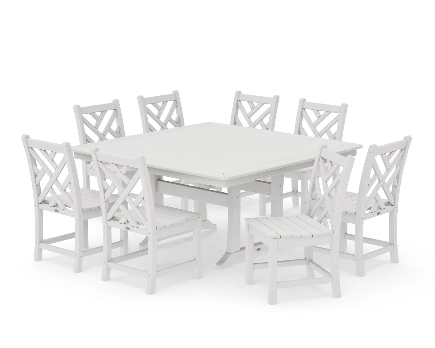 Polywood - Chippendale 9-Piece Nautical Trestle Dining Set - FREE SHIPPING