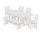 Polywood - Lakeside 6-Piece Farmhouse Dining Set with Bench - FREE SHIPPING