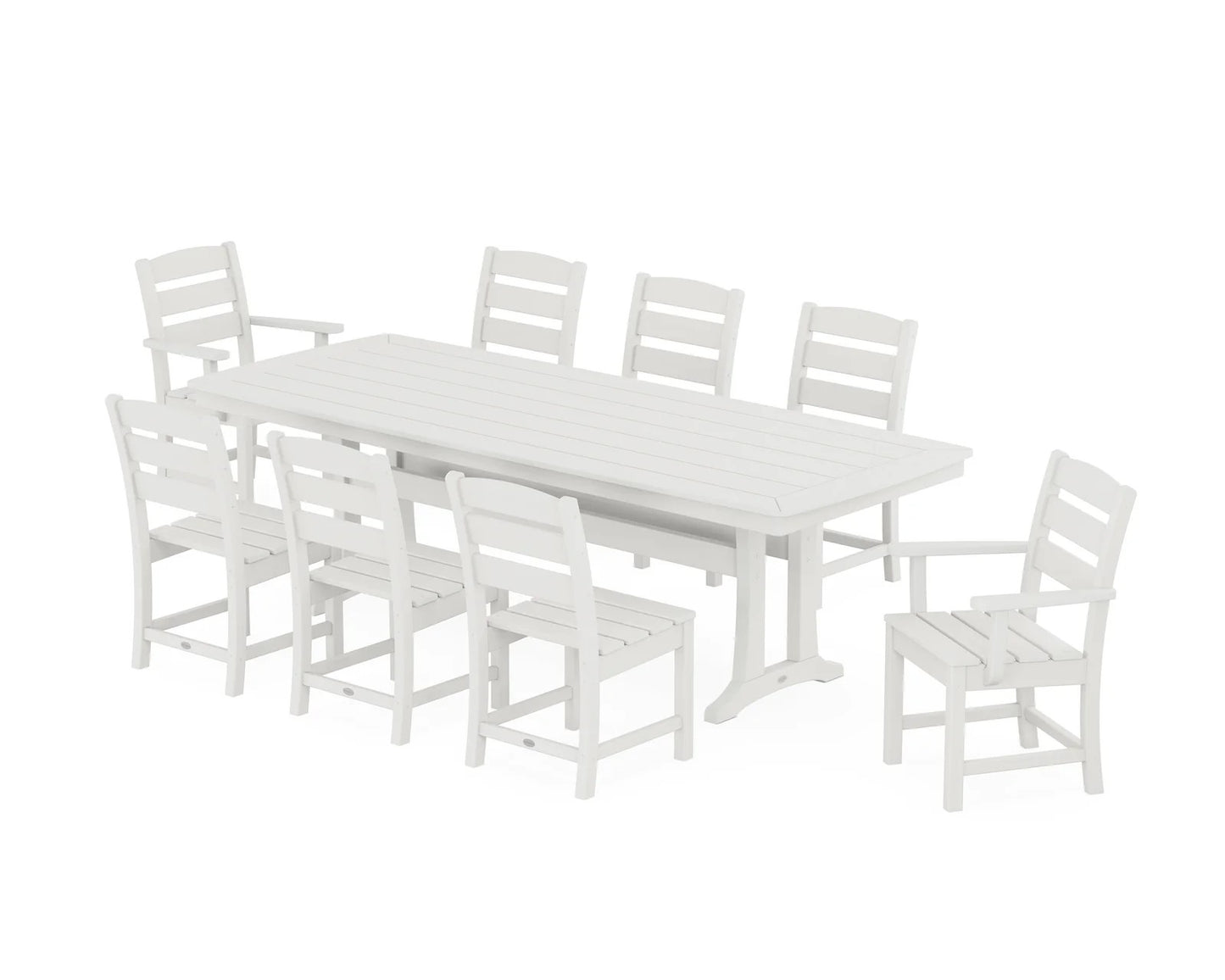 Polywood - Lakeside 9-Piece Dining Set with Trestle Legs - FREE SHIPPING