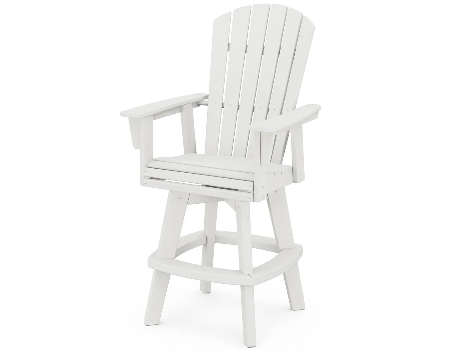 Polywood - Nautical Curveback Adirondack Swivel Bar Chair - FREE SHIPPING