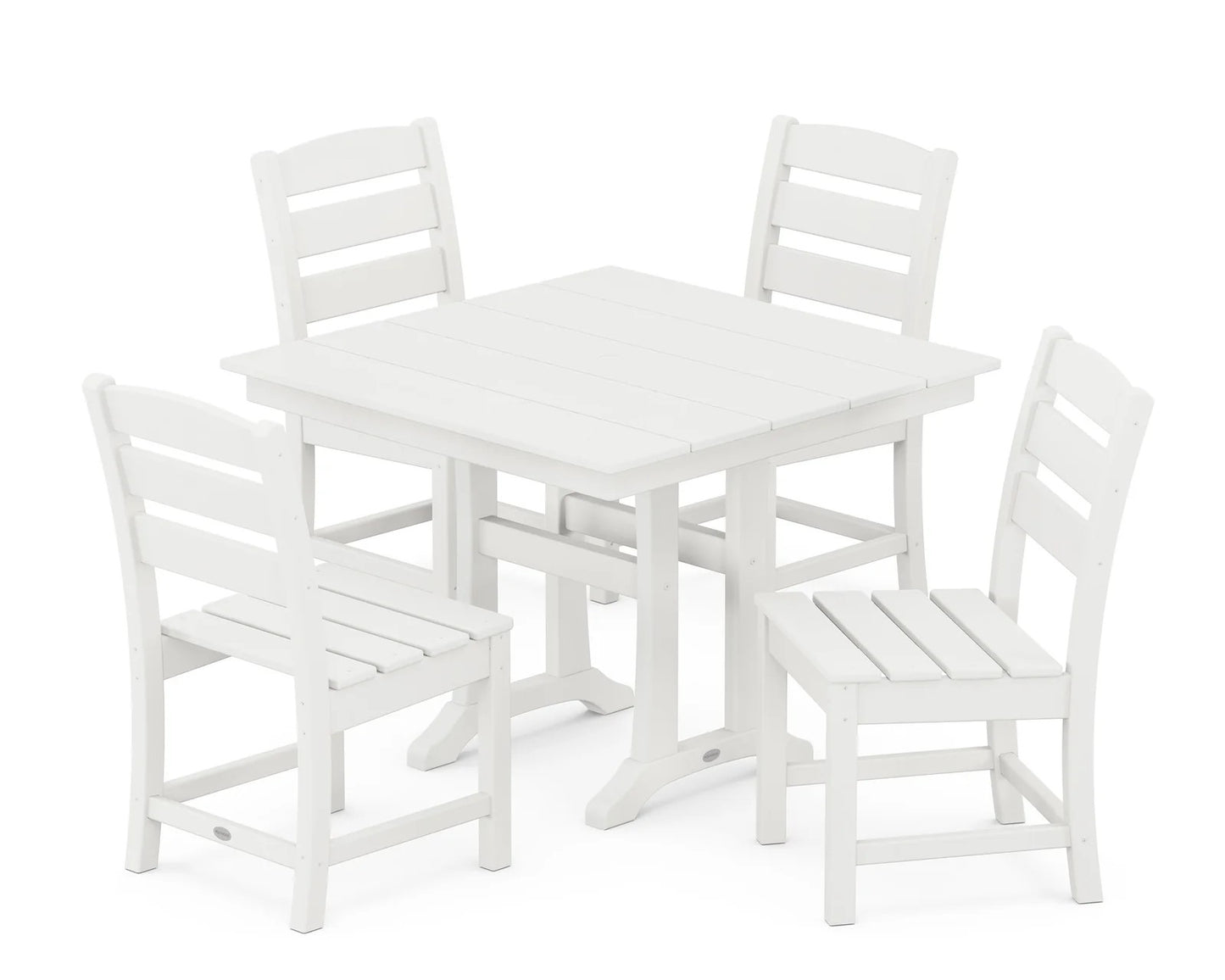 Polywood - Lakeside 5-Piece Farmhouse Trestle Side Chair Dining Set - FREE SHIPPING