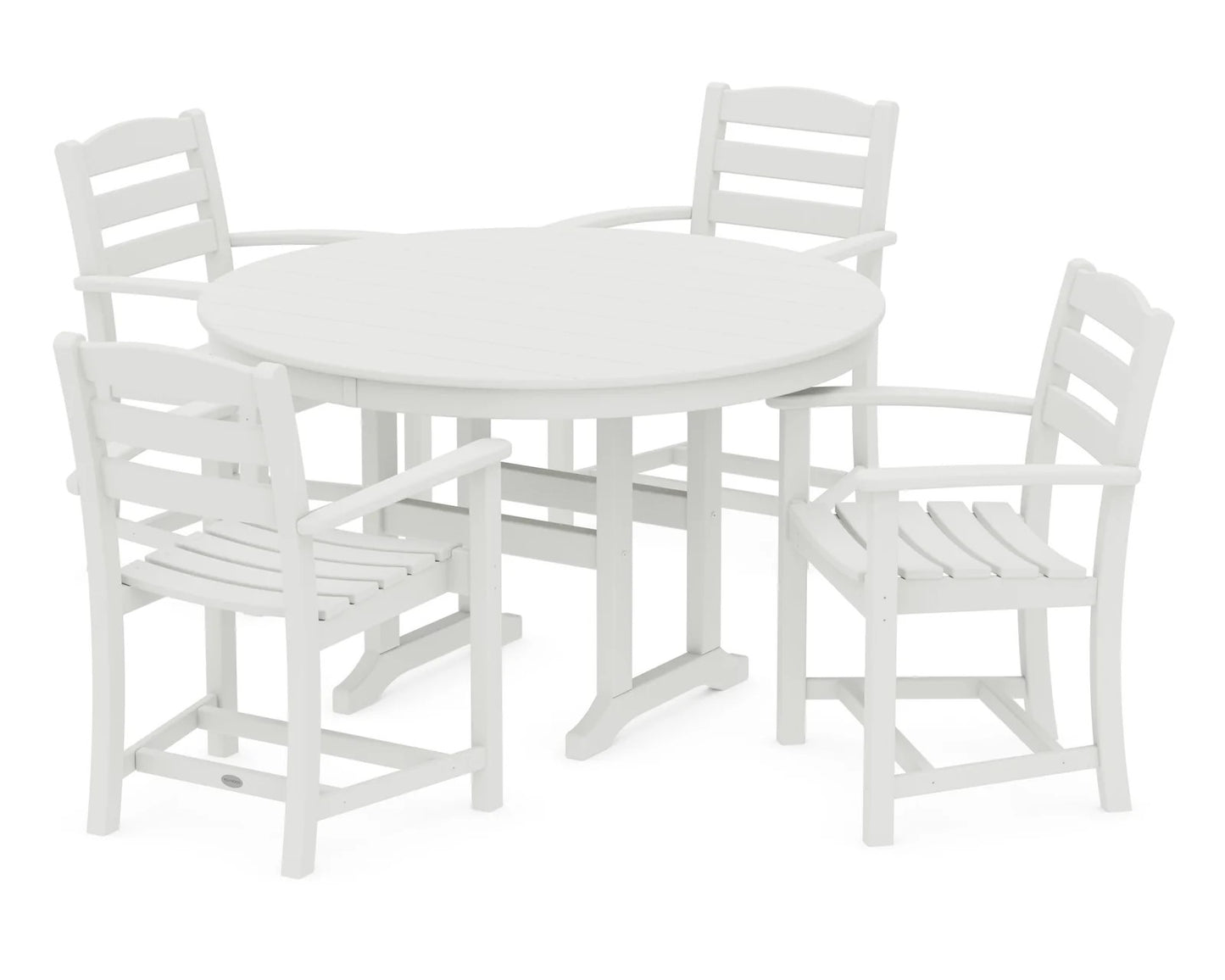 Polywood - La Casa Café 5-Piece Round Farmhouse Dining Set - FREE SHIPPING