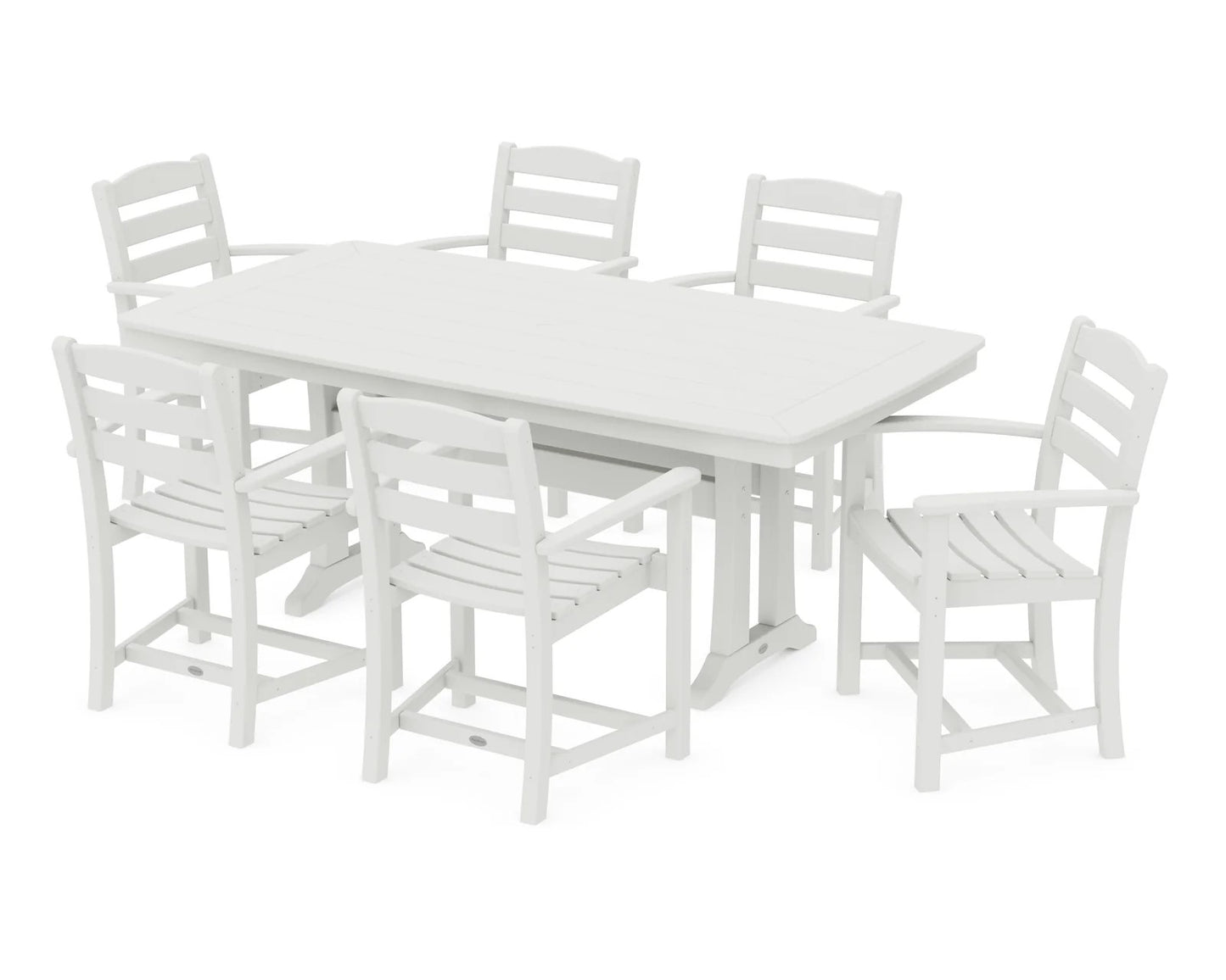 Polywood - La Casa Café 7-Piece Arm Chair Dining Set with Trestle Legs - FREE SHIPPING