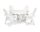 Polywood - Vineyard Curveback Adirondack 5-Piece Nautical Trestle Dining Set - FREE SHIPPING