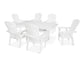 Polywood - Nautical Curveback Adirondack 7-Piece Dining Set with Trestle Legs - FREE SHIPPING