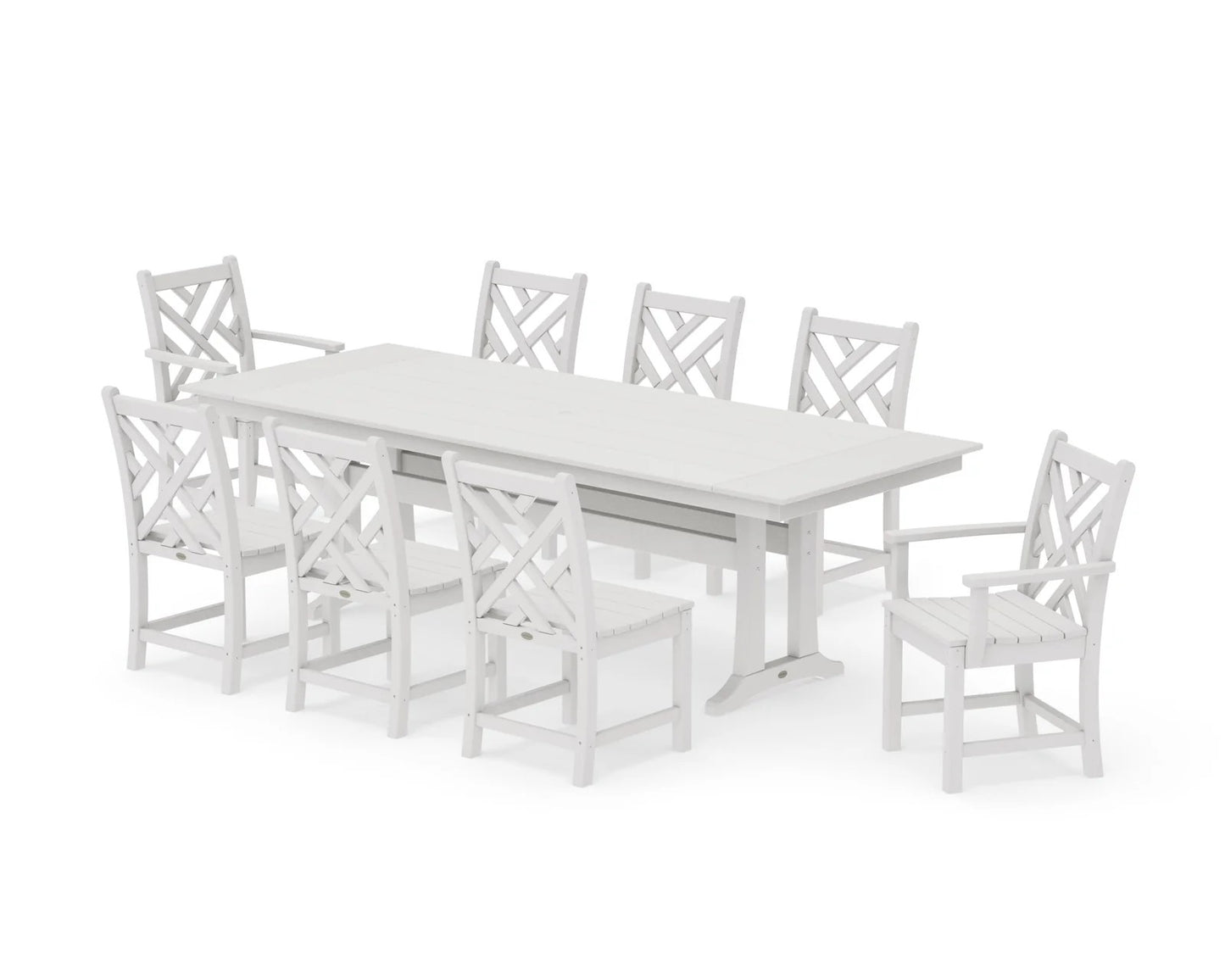 Polywood - Chippendale 9-Piece Farmhouse Dining Set with Trestle Legs - FREE SHIPPING