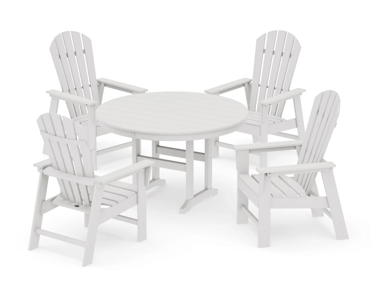 Polywood - South Beach 5-Piece Round Farmhouse Dining Set - FREE SHIPPING