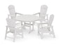 Polywood - South Beach 5-Piece Round Farmhouse Dining Set - FREE SHIPPING