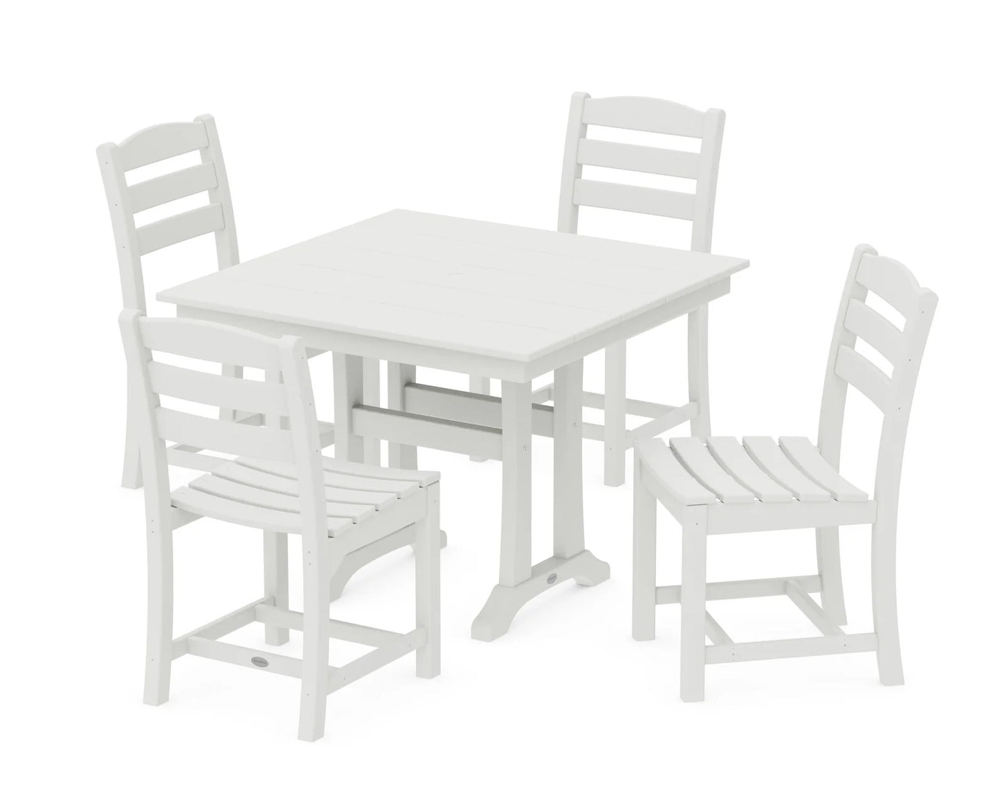 Polywood - La Casa Café 5-Piece Farmhouse Trestle Side Chair Dining Set - FREE SHIPPING
