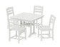 Polywood - La Casa Café 5-Piece Farmhouse Trestle Side Chair Dining Set - FREE SHIPPING