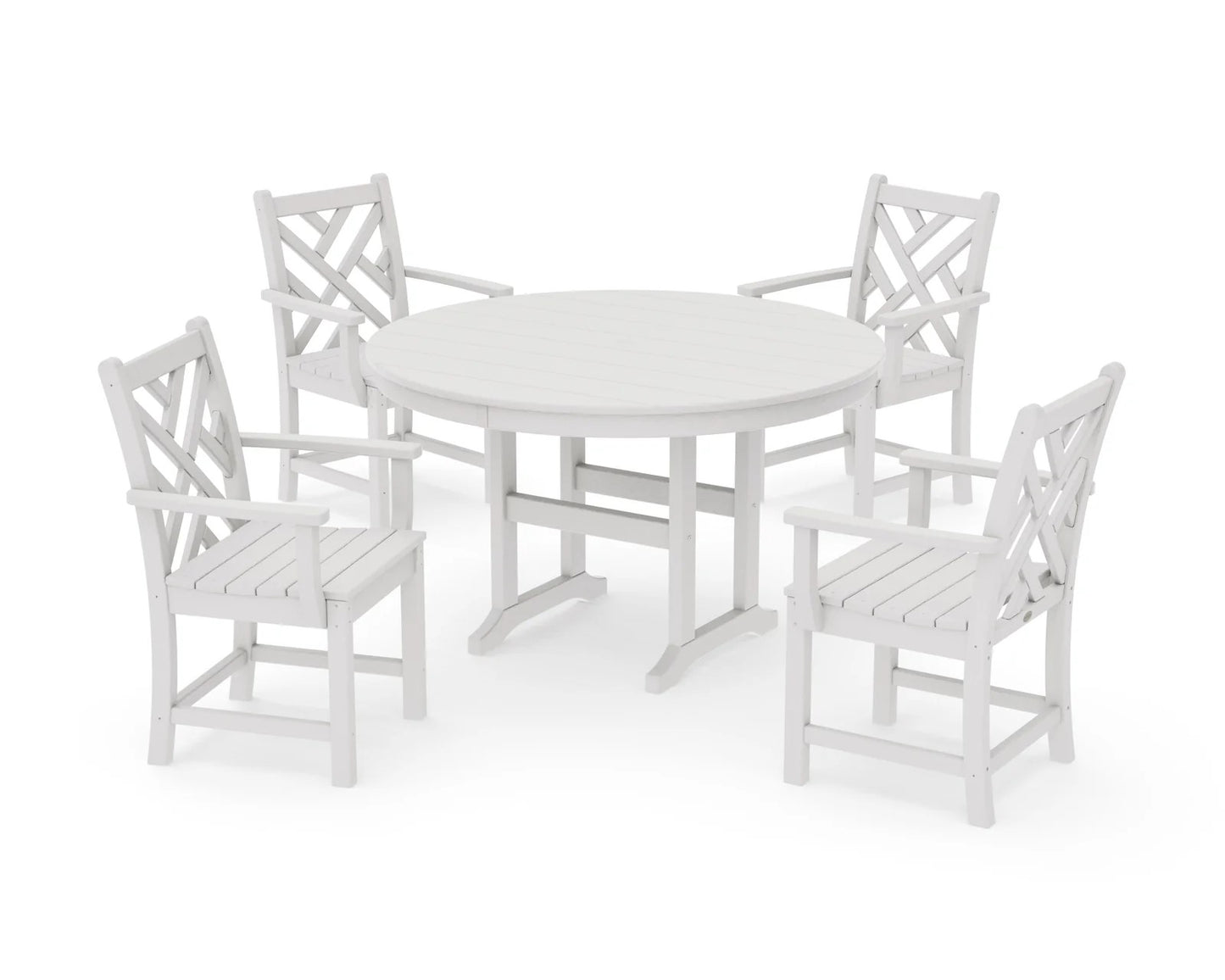 Polywood - Chippendale 5-Piece Round Farmhouse Dining Set - FREE SHIPPING