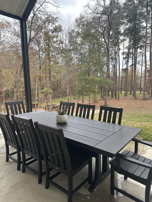 POLYWOOD Vineyard 9-Piece Farmhouse Dining Set with Trestle Legs FREE SHIPPING