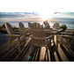POLYWOOD Vineyard Curve back Adirondack 9-Piece Nautical Trestle Dining Set FREE SHIPPING