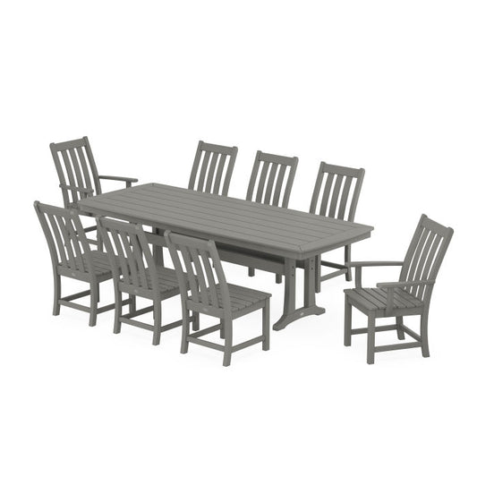 POLYWOOD Vineyard 9-Piece Dining Set with Trestle Legs FREE SHIPPING