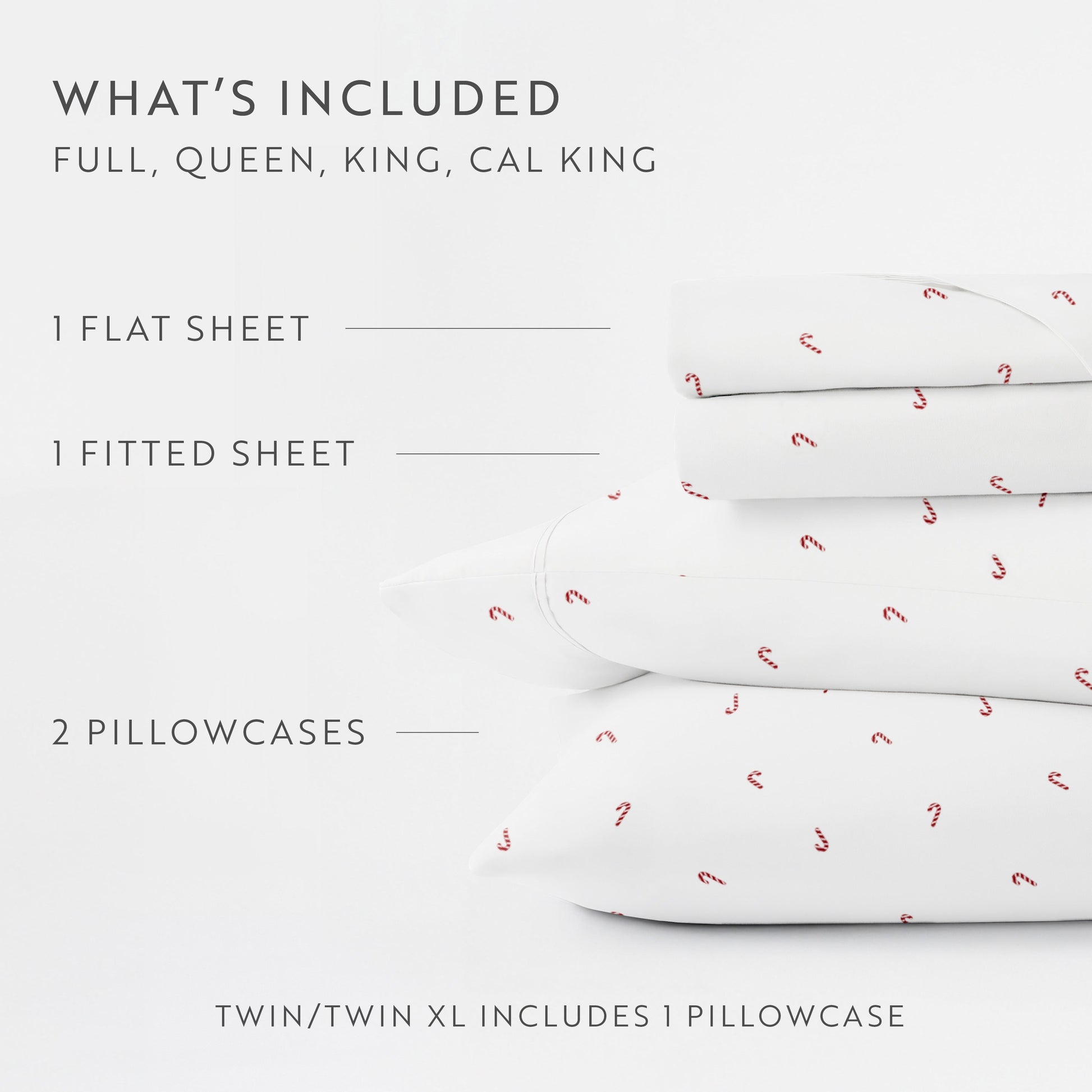 Candy Cane 4-Piece Patterned Sheet Set
