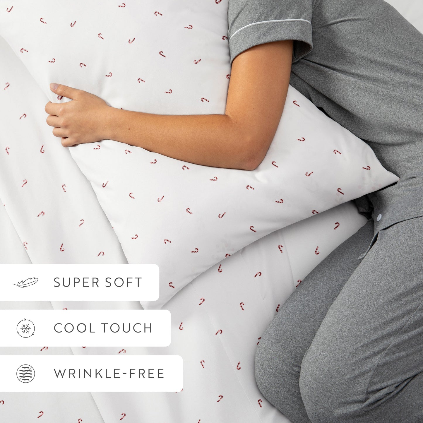 Candy Cane 4-Piece Patterned Sheet Set