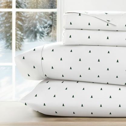Pine Tree 4-Piece Patterned Sheet Set