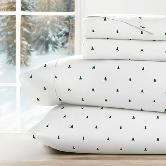 Pine Tree 4-Piece Patterned Sheet Set