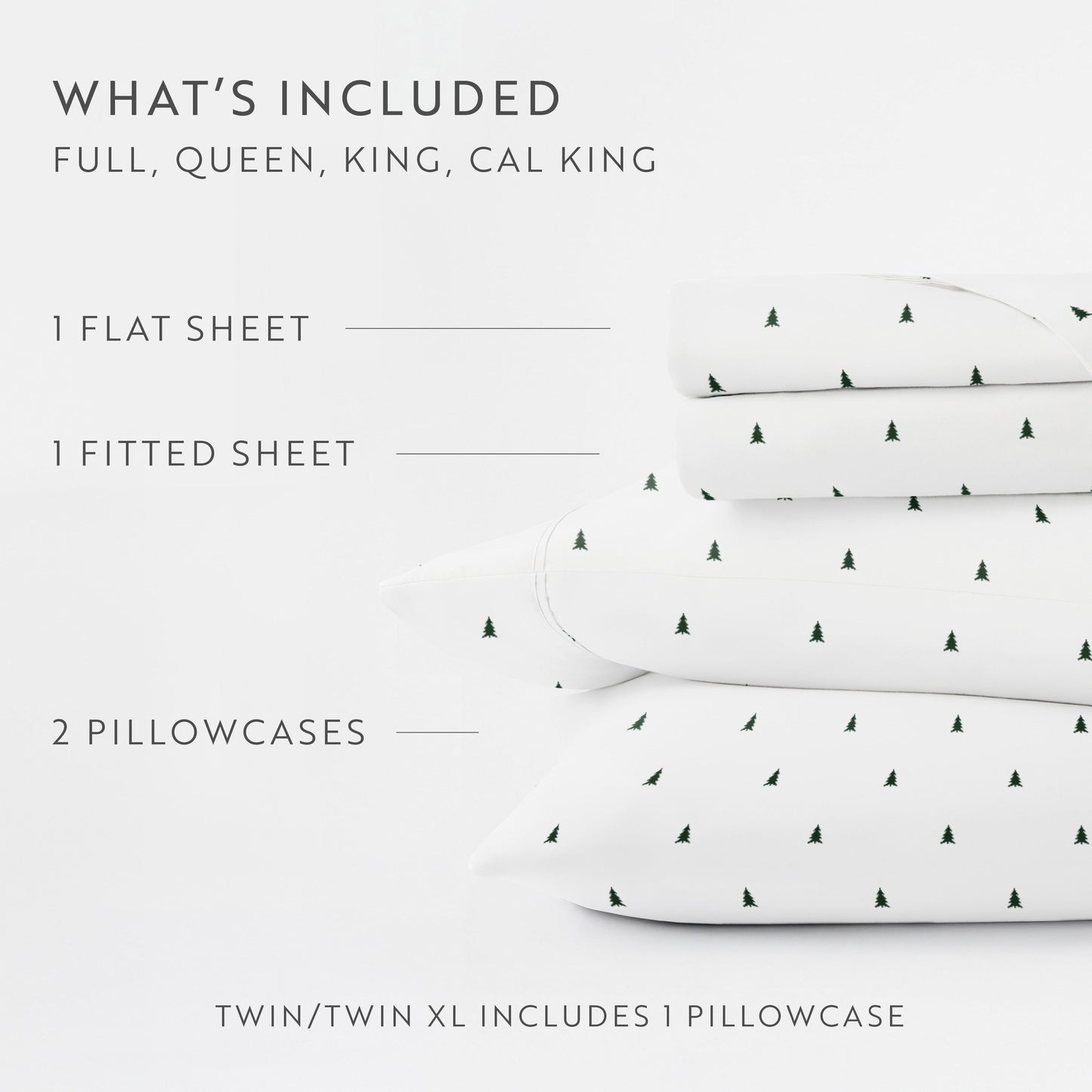 Pine Tree 4-Piece Patterned Sheet Set