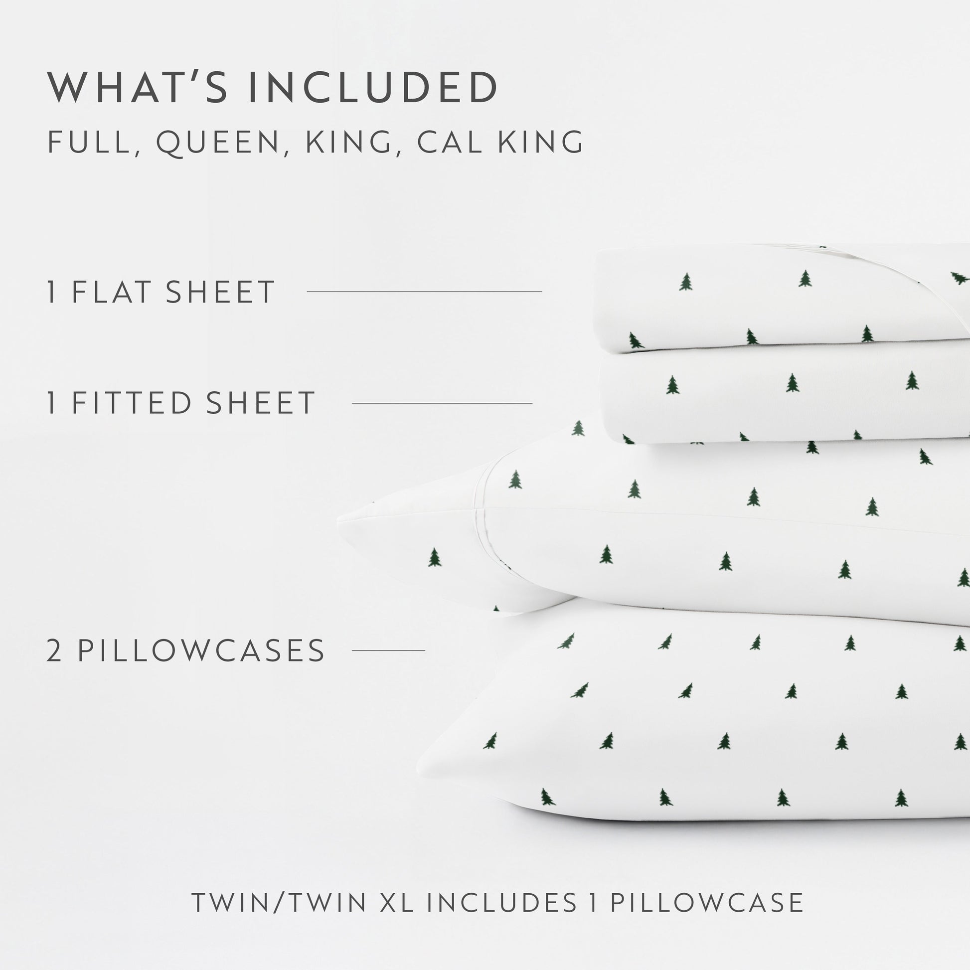 Pine Tree 4-Piece Patterned Sheet Set