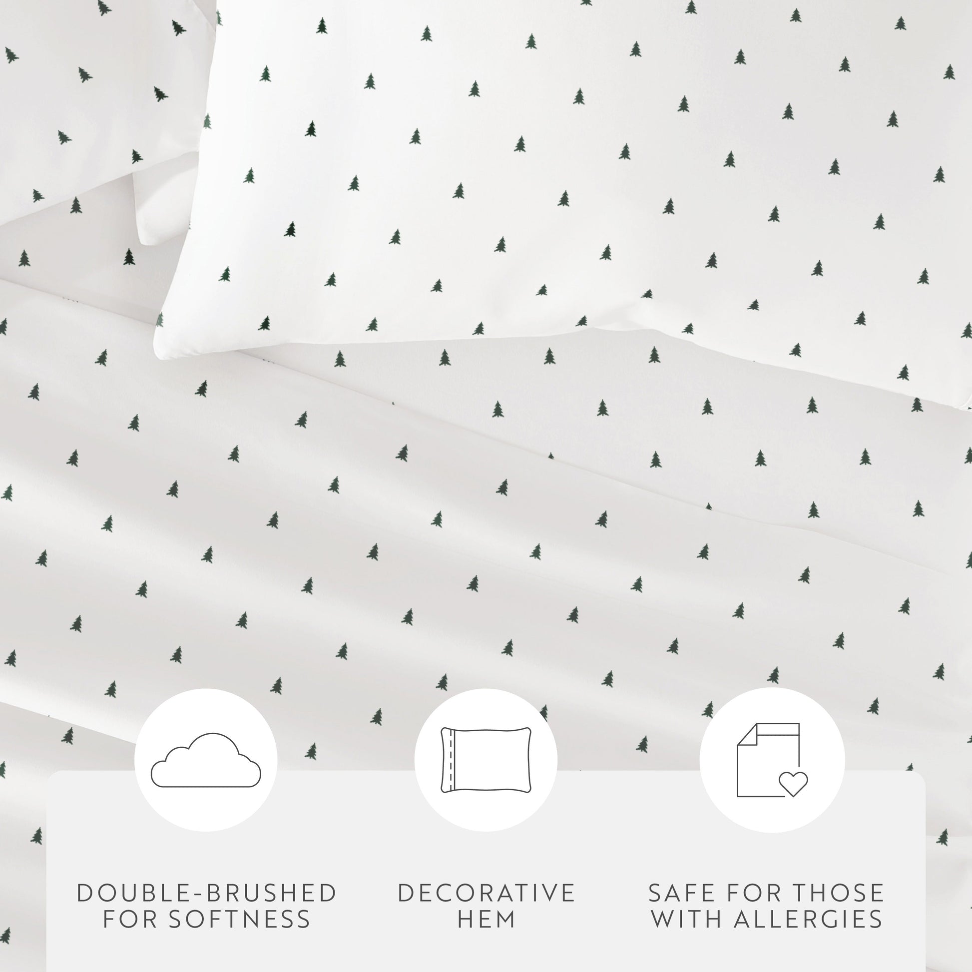 Pine Tree 4-Piece Patterned Sheet Set