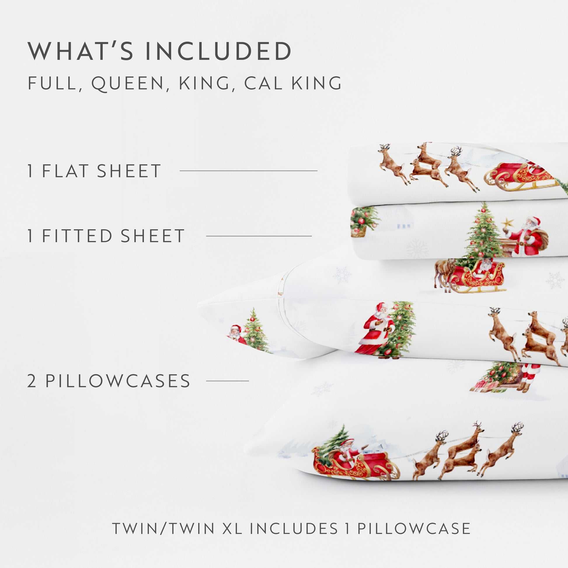 Nostalgic Santa 4-Piece Patterned Sheet Set